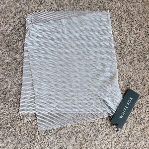 White fox main stage rhinestone mesh mini skirt one size only